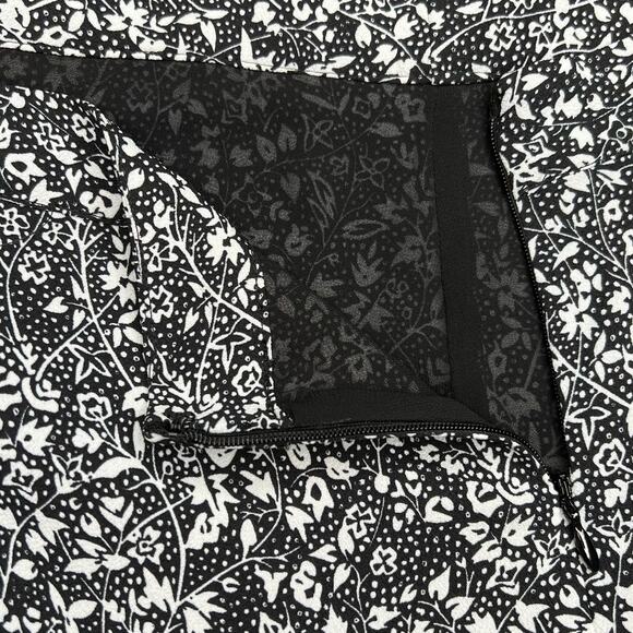1. State Ditsy Floral Print Maxi Skirt Asymmetric Ruffle High-Low Black White 12 - Picture 12 of 13
